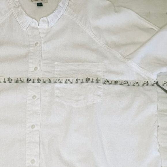 Universal Thread Women’s L Linen Button-Up Shirt | White Lightweight Casual Top - Picture 9 of 10
